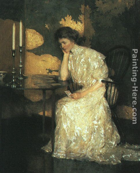 Girl Playing Solitaire painting - Frank Weston Benson Girl Playing Solitaire art painting